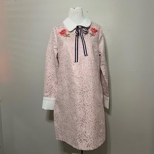 Sister Jane pink shimmer brocade dress